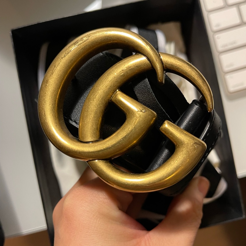 Gucci GG 2015 Re-Edition Wide Marmont Belt (85) Size 4 Pants